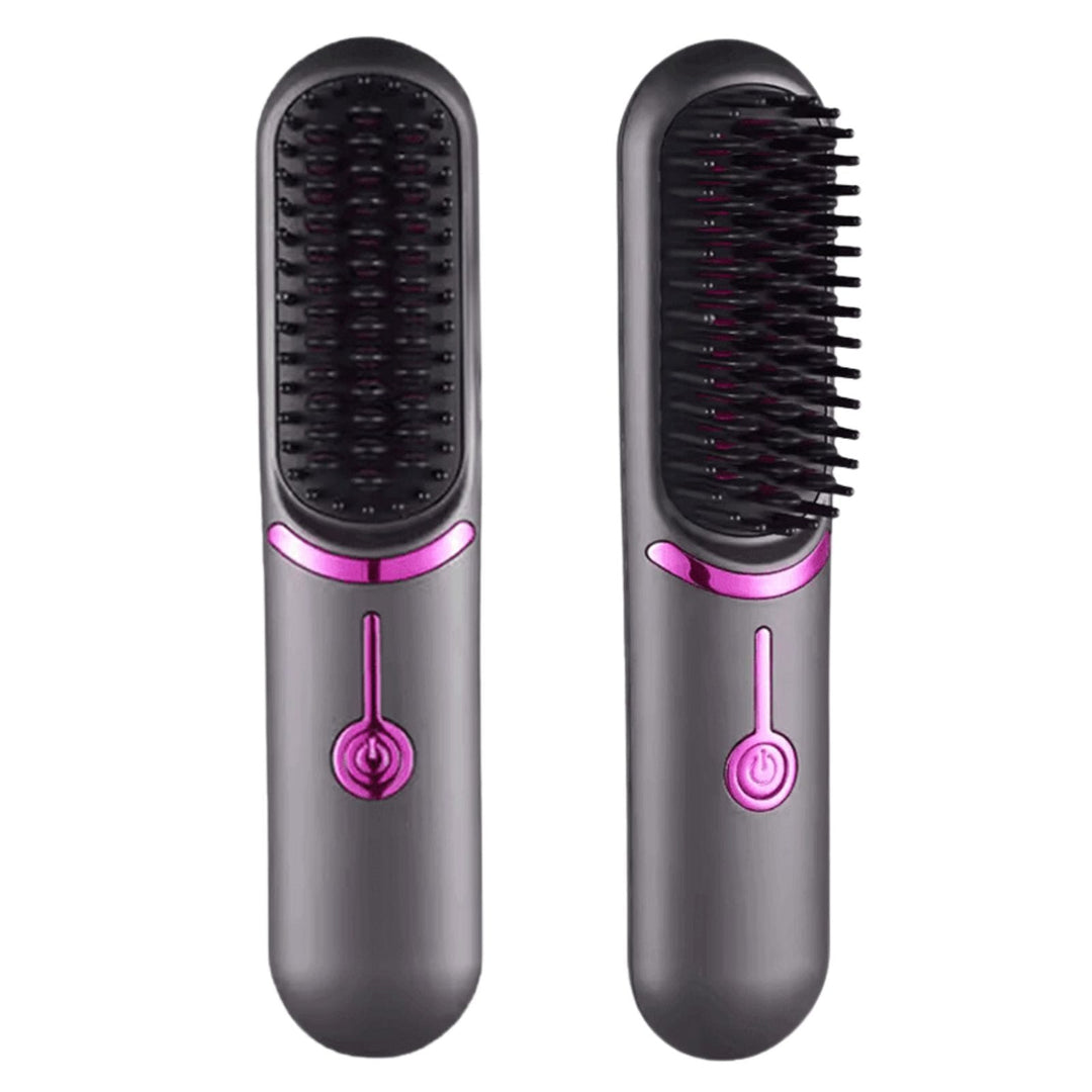 UNIQ 2-in-1 Cordless Hair Straightening Brush & Curler with USB-C