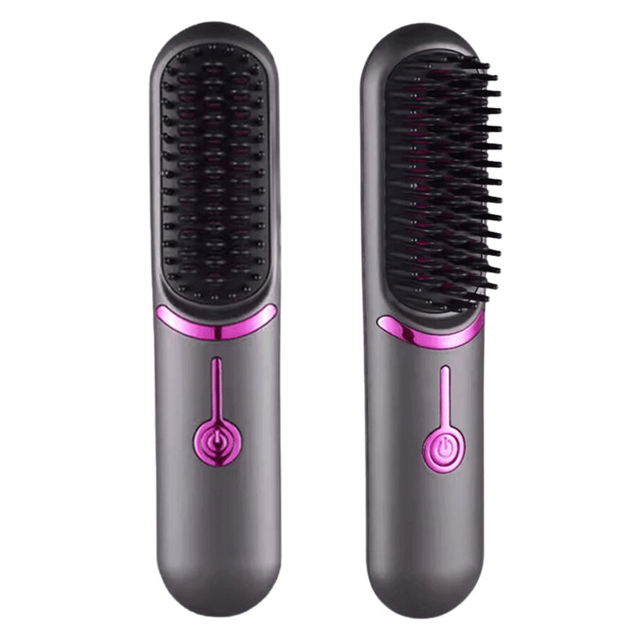 UNIQ 2-in-1 Cordless Hair Straightening Brush & Curler with USB-C