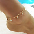 Ankle chain with diamond pendant - | Fashiongirl