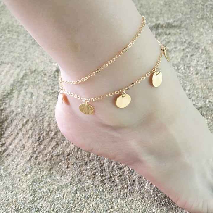 Ankle Chain with Round Pendants - | Fashiongirl