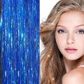 Bling glitter Extensions 100 glitter hair strands 80 cm - dark blue - | Fashiongirl