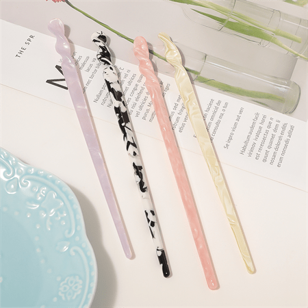 Chris Rubin Jade Hair Stick - White Marble - | Fashiongirl