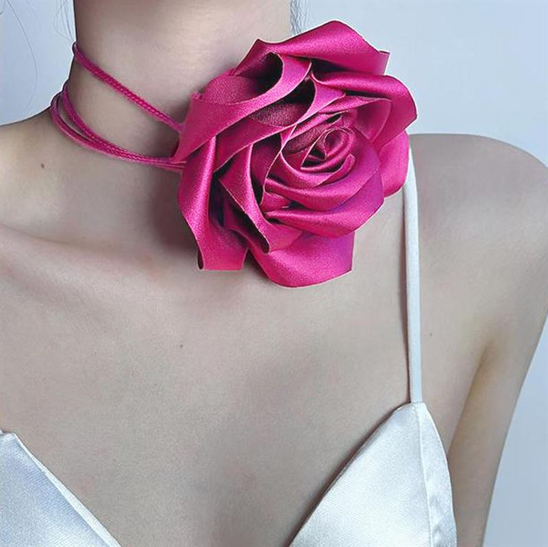 Chris Rubin Rosalia Choker Necklace - Magenta Pink - | Fashiongirl