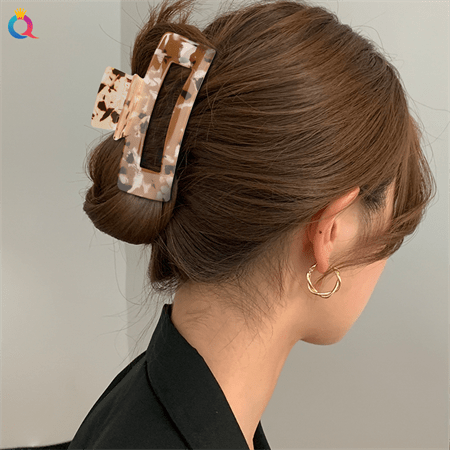 Chris Rubin Ruby Hair Claw - Peach Check - Hair Accessories | Fashiongirl