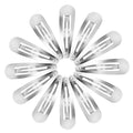 Click clasps hair clips in silver, classic design - 12 pcs - | Fashiongirl