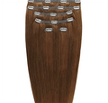 Clip on hair extensions #12 Light brown - 7 sets - 60 cm | Gold24 - | Fashiongirl