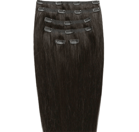 Clip on hair extensions #2 Dark brown - 7 sets - 60 cm | Gold24 - | Fashiongirl