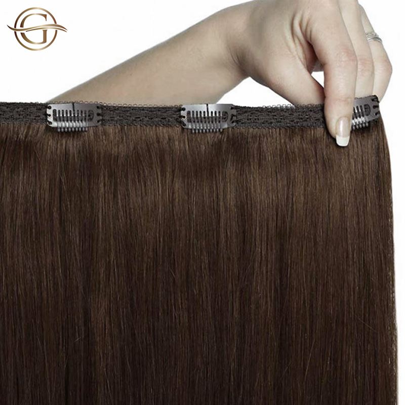 Clip on hair extensions #33B Dark Reddish Brown - 7 sets - 50 cm | Gold24 - | Fashiongirl