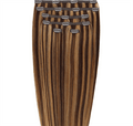 Clip on hair extensions #4/27 Brown/Blonde Mix - 7 sets - 50 cm | Gold24 - | Fashiongirl