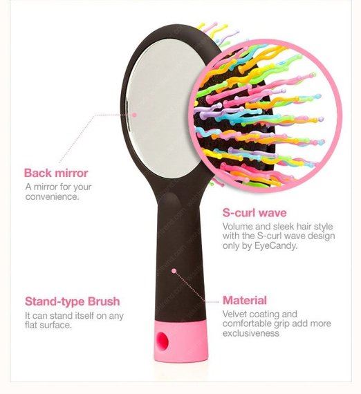 Detangling Volume Hair Brush with mirror - Hair Styling tool | Fashiongirl