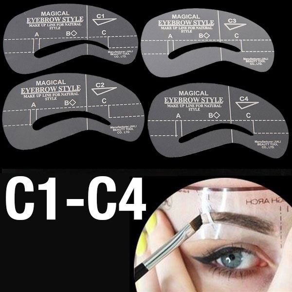 Eyebrow Templates - Eyebrow Stencils (C1 - C4) - 4 pcs. - | Fashiongirl