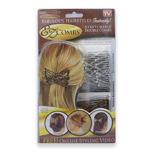 EZ Combs elastic hair comb - Caramel Bronze - | Fashiongirl