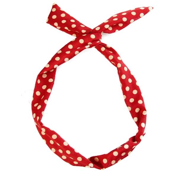 Flexi Hairband with steel wire - Red with white polka dots - Hair Accessories | Fashiongirl