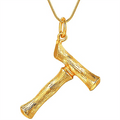 Gold Bamboo Alphabet / Letter Necklace - T - | Fashiongirl