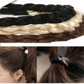 Hair elastic with braided synthetic hair in multiple colours - | Fashiongirl