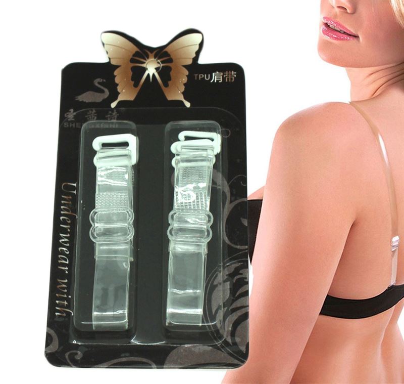 Invisible clear silicone bra straps - 2 pcs - Shapewear | Fashiongirl