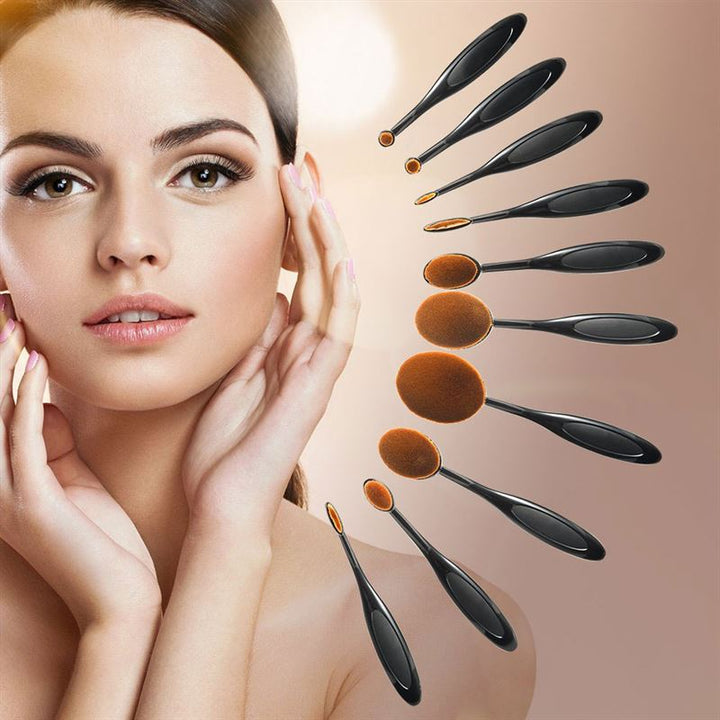 Mermaid Oval Brushes for makeup - 10 sets - | Fashiongirl