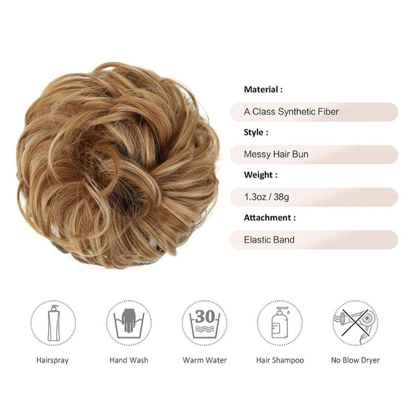 Messy Bun Hair elastic with curly artificial hair - 24/613 Honey Blond Mix - Hair Accessories | Fashiongirl