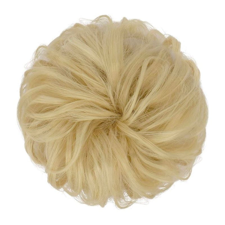 Messy Bun Hair elastic with curly artificial hair - 24T613 Light Bleach Blond - Hair Accessories | Fashiongirl