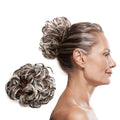 Messy Bun Hair elastic with curly artificial hair - Brown and blond Mix - Hair Accessories | Fashiongirl