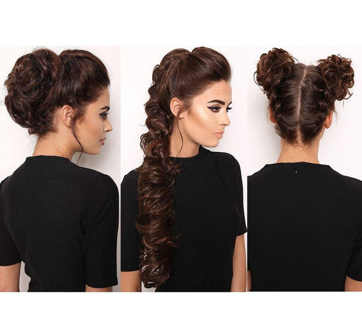 Messy Curly Hair for bun #1B - Jet Black - Hair Accessories | Fashiongirl