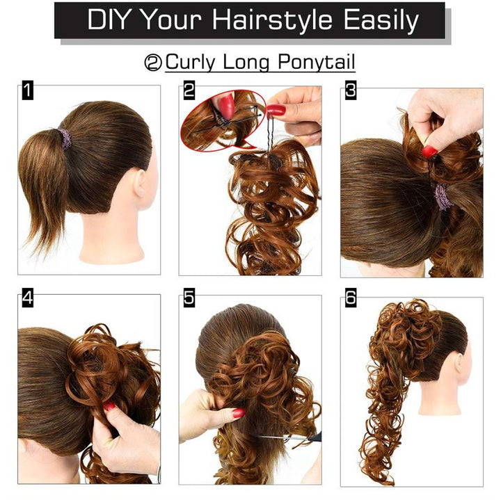 Messy Curly Hair for bun #6 - Dark Brown - Hair Accessories | Fashiongirl