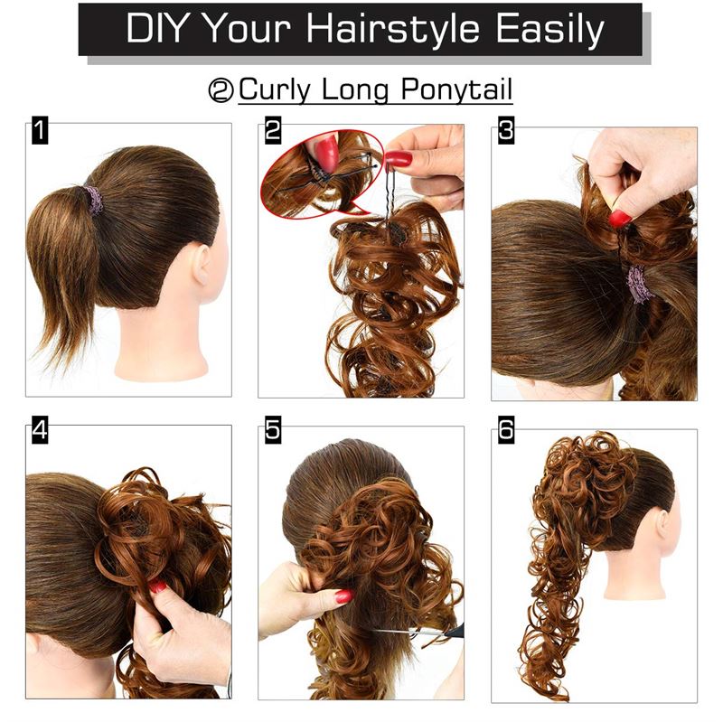 Messy Curly Hair for bun #M6PH613 - Brown/Blond Mix - Hair Accessories | Fashiongirl