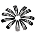 Metal Hair Clips - Black, 12 pcs - 