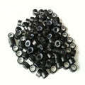 Microrings with silicone for extensions - black 100 pcs - | Fashiongirl