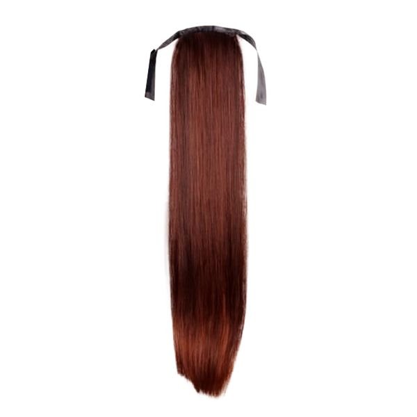 Pony tail Fiber extensions red straight colour 33# - | Fashiongirl