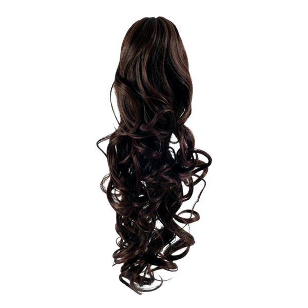 Pony tail fibre extensions Curly Dark brown 2# - | Fashiongirl