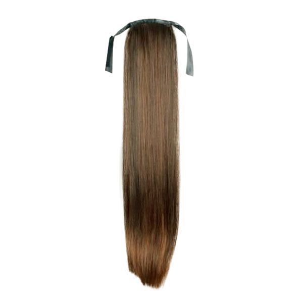 Pony tail fibre extensions straight light brown 6# - | Fashiongirl