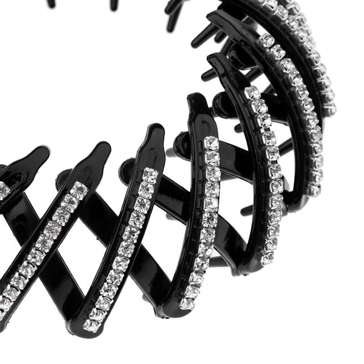 Ponytail Spiral with rhinestones/ Bird Nest Hair Clip - Silver - | Fashiongirl