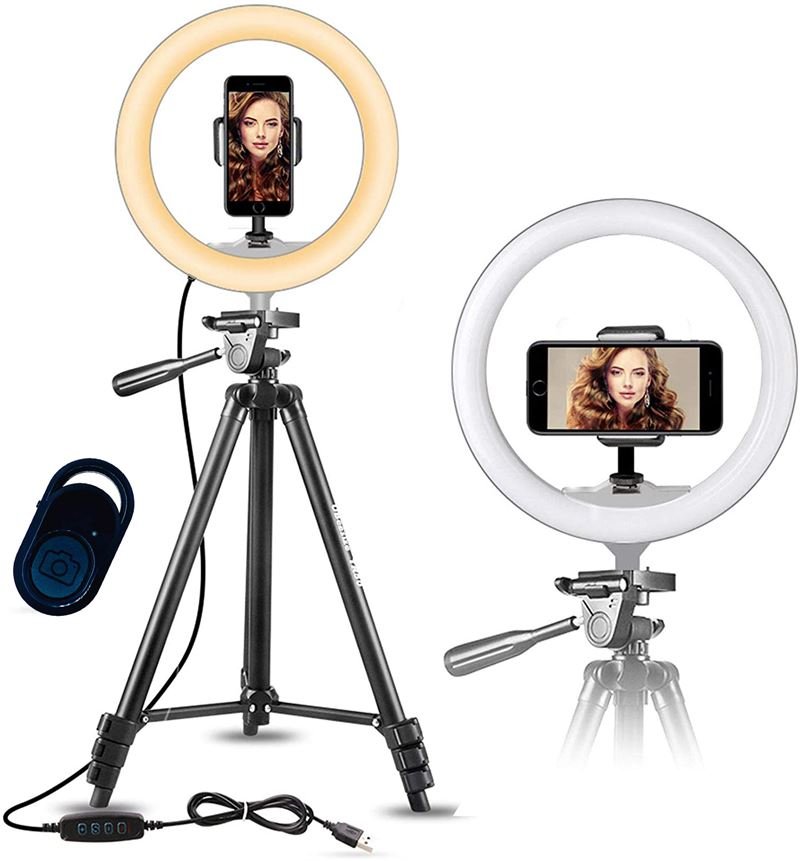 Ring Light Model 3120 m. Stativ max. 136 cm & Bluetooth Fjernbetjening - | Fashiongirl