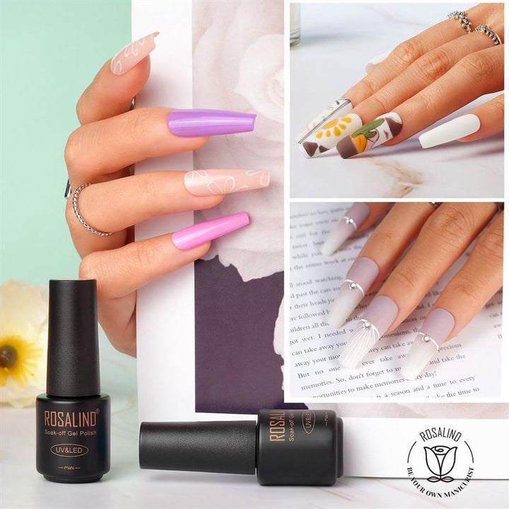 ROSALIND 38 - Piece Gel Nail Polish Set with 35 Colours + Base Coat &amp; Top Coats (38 x 5 ml) - | Fashiongirl