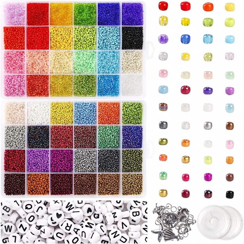 Seed / Rocailles Beads Kiera Kit - KREA DIY Jewellery Kit with different beads - 35000 pcs - | Fashiongirl