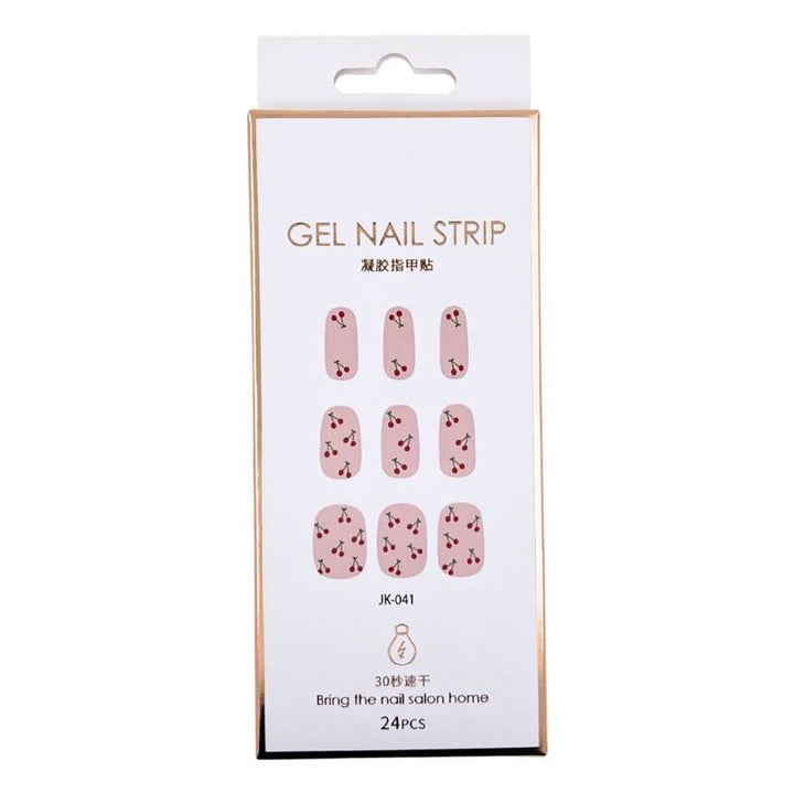 Semi Cured Gel Nail Stickers / Self - adhesive nail polish - Cherry (JK - 041) - | Fashiongirl