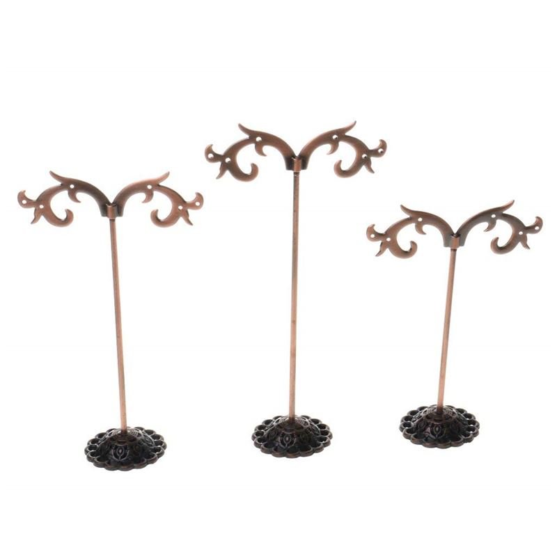 Small jewellery trees for earrings, 3 pcs, bronze - | Fashiongirl