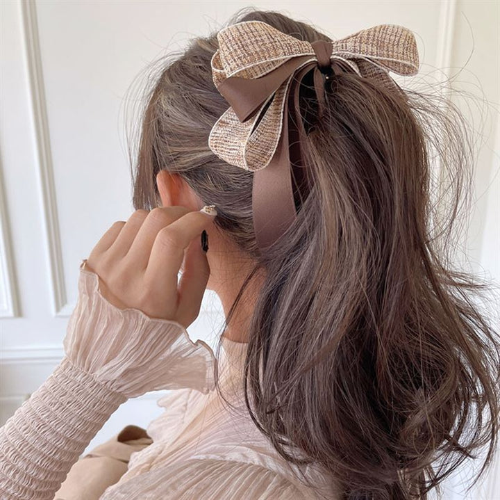 SOHO Aidan Bow Banana Hair Clip - Brown - Hair Accessories | Fashiongirl