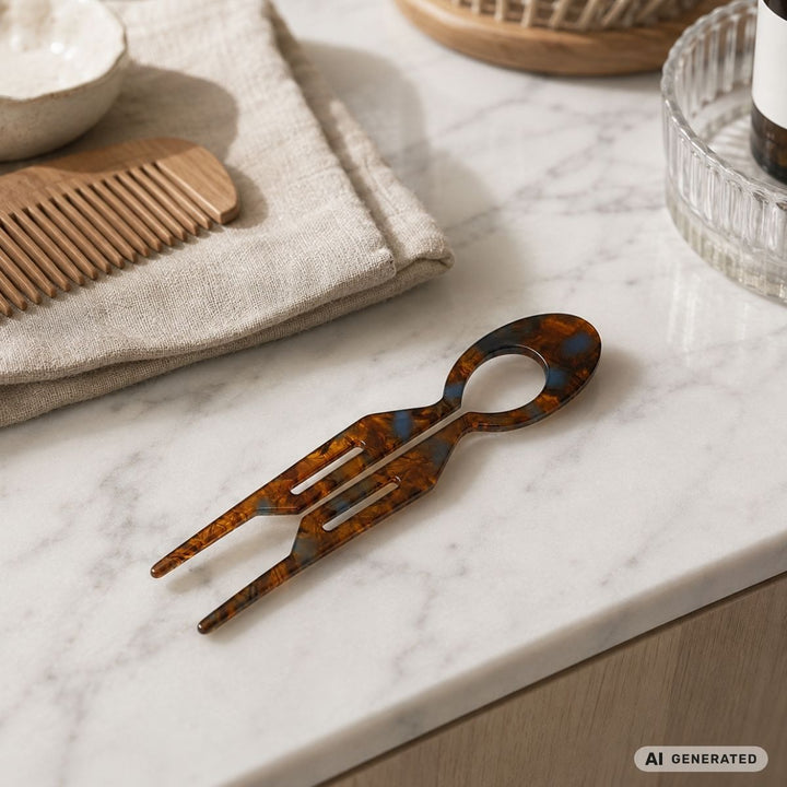SOHO Apolline French U-shaped Hairpin - Amber Blue – image 6