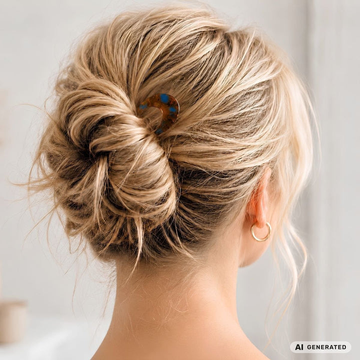 SOHO Apolline French U-shaped Hairpin - Amber Blue – image 3