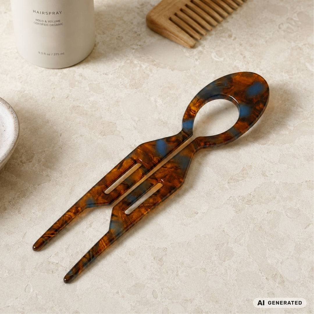 SOHO Apolline French U-shaped Hairpin - Amber Blue – image 7