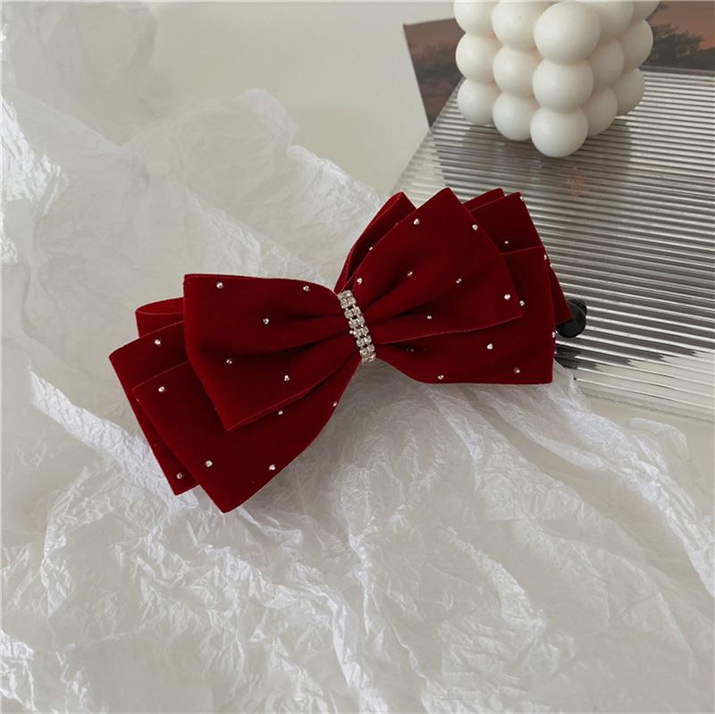 SOHO Cady Bow Banana Hair Clip - Red - Hair Accessories | Fashiongirl