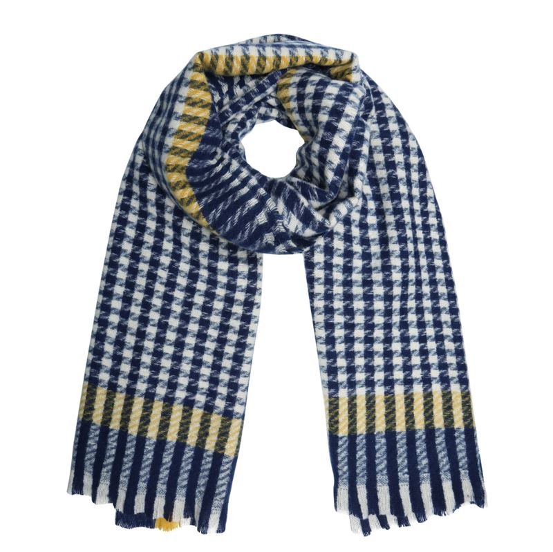 SOHO Check Scarf 200 x 70 cm - Blue - | Fashiongirl