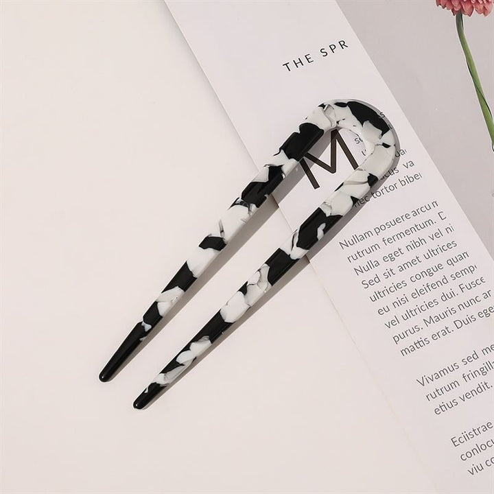 SOHO Dean Hairpin - Black Marble - Hair Accessories | Fashiongirl