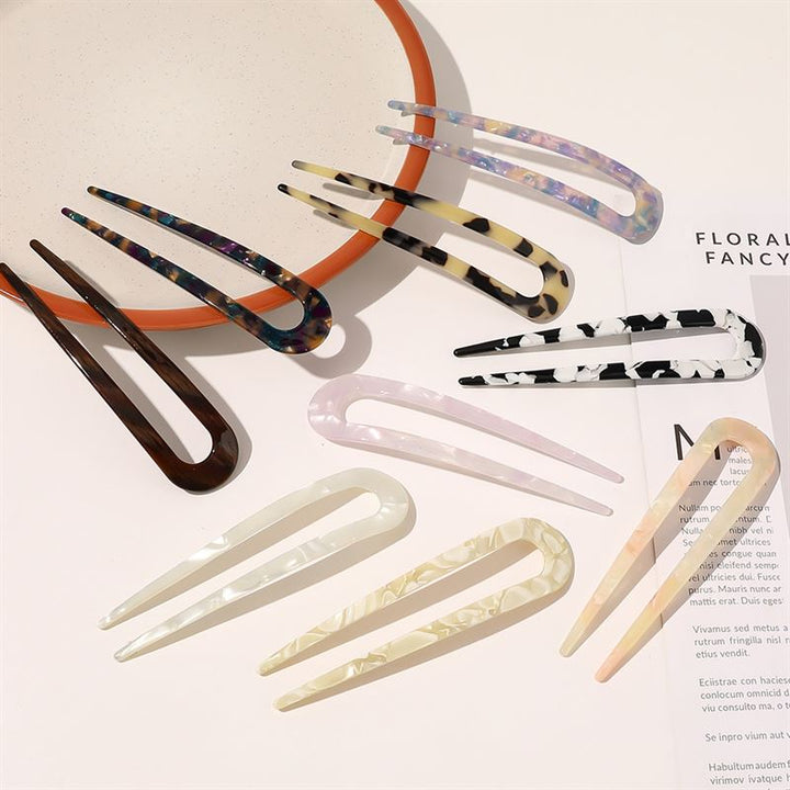 SOHO Dean Hairpin - White Marble - Hair Accessories | Fashiongirl