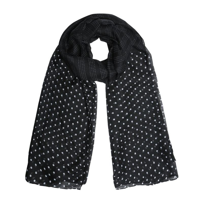 SOHO Dots Scarf 180 x 90 cm - Black - | Fashiongirl