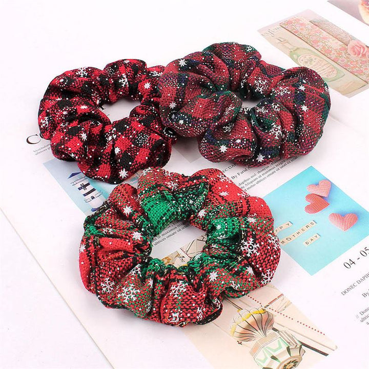 SOHO Edur Christmas Scrunchie - Black / Red - Hair Accessories