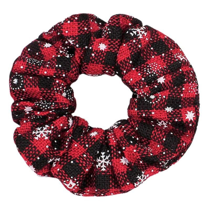 SOHO Edur Christmas Scrunchie - Black / Red - Hair Accessories