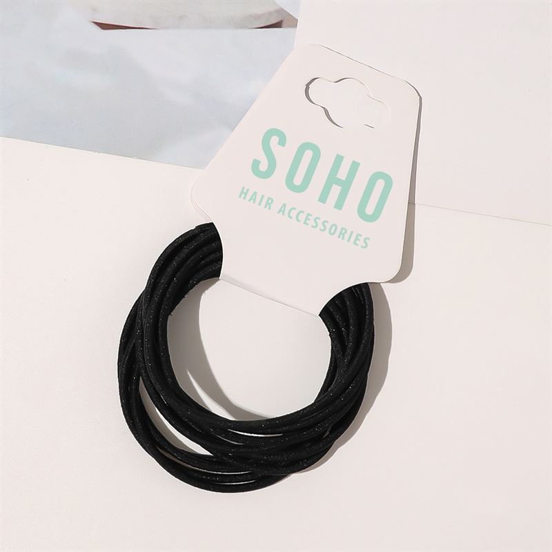 SOHO Ellie Hair Elastic - Black - Hair Accessories | Fashiongirl